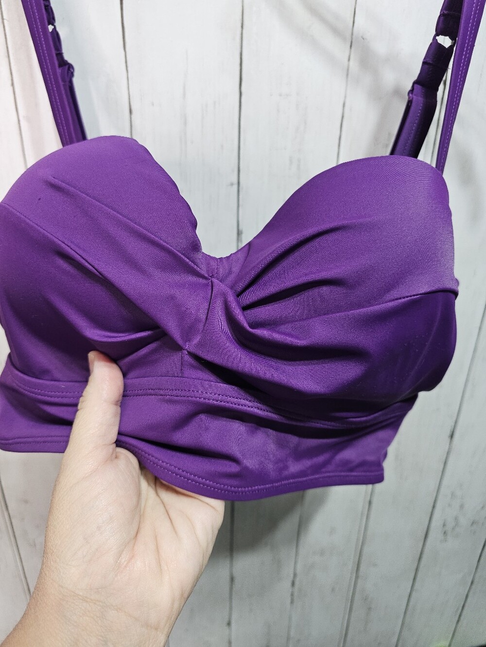 Torrid Women's Purple Twist Front Multiway Bikini Top Padded Underwire Size 1X. - Picture 7 of 12